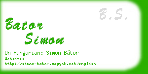 bator simon business card